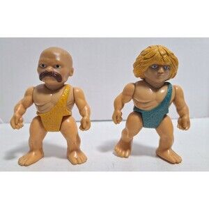 1987 PLAYSKOOL DEFINITELY DINOSAURS CAVEMEN THRAX & GRAK ACTION FIGURES LOOSE